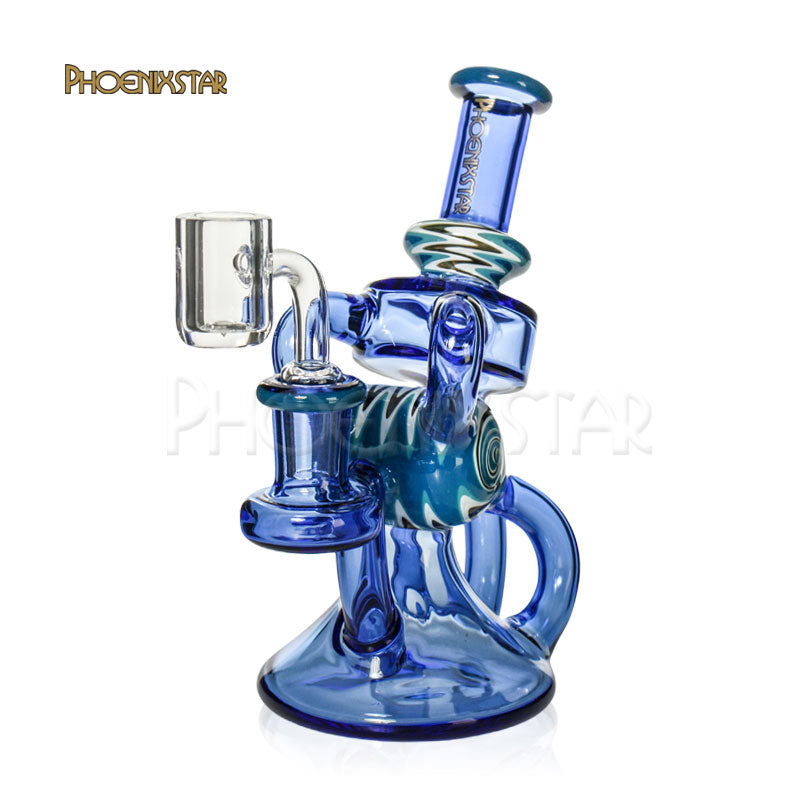 Recycler Bong 7" American Glass Phoenix Star