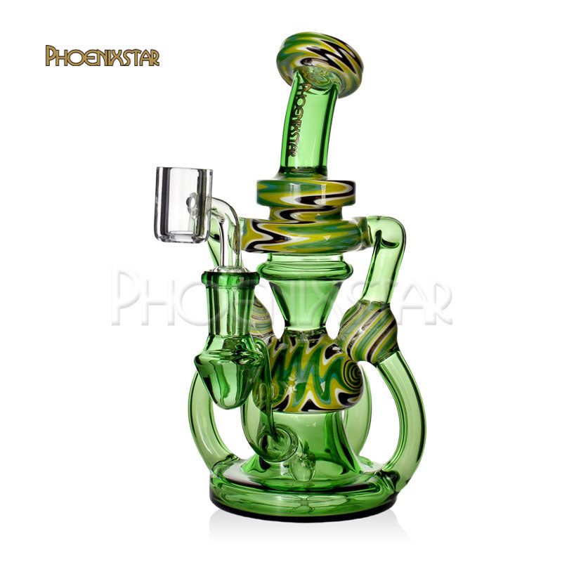 Recycler Bong 7.5" American Glass Phoenix Star