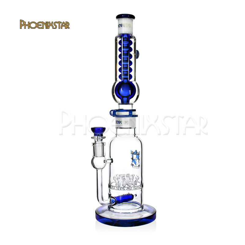 Freezable Bong 17" Glycerin Sprinkler Grid Perc Phoenix Star