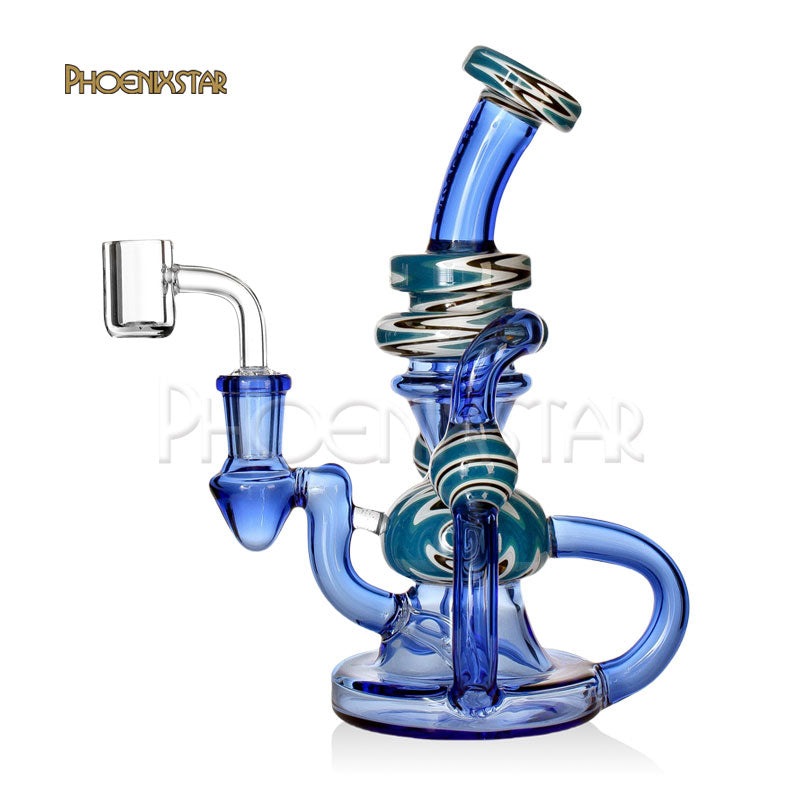 Recycler Bong 7.5" American Glass Phoenix Star
