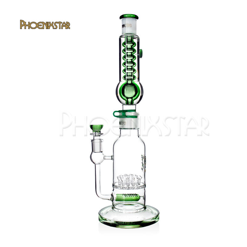 Freezable Bong 17" Glycerin Sprinkler Grid Perc Phoenix Star