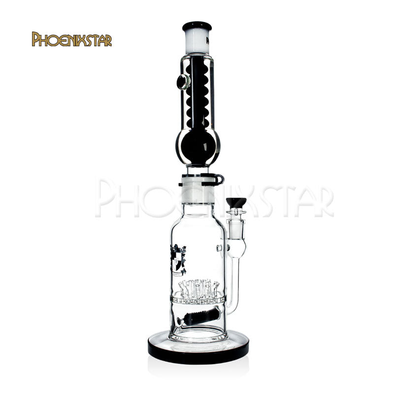 Freezable Bong 17" Glycerin Sprinkler Grid Perc Phoenix Star