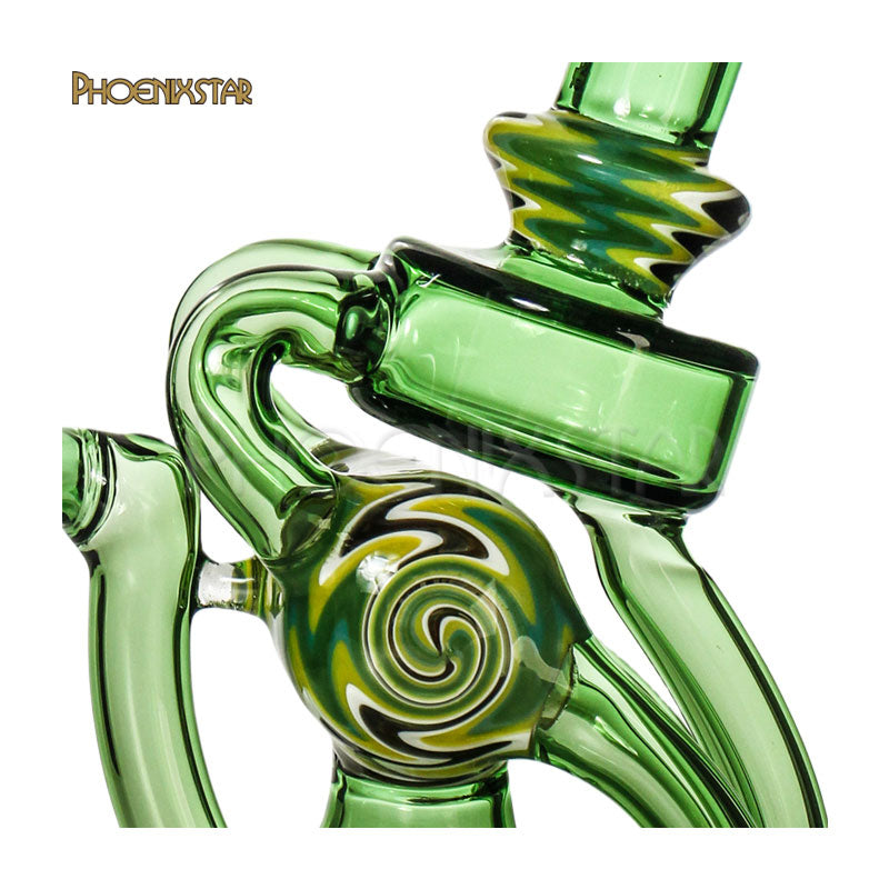 Recycler Bong 7" American Glass Phoenix Star