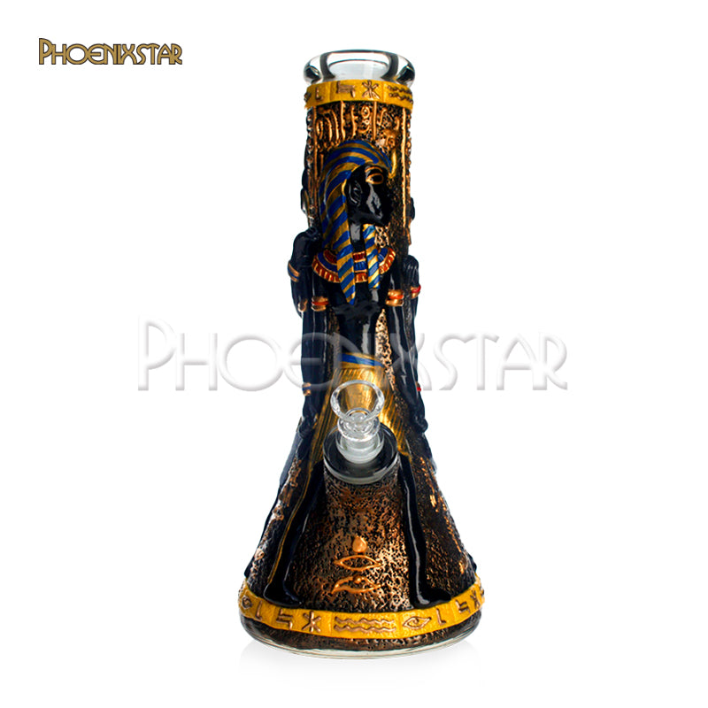 Monster Bong Egyptian Pharoh 13" Phoenix Star Bong Gold