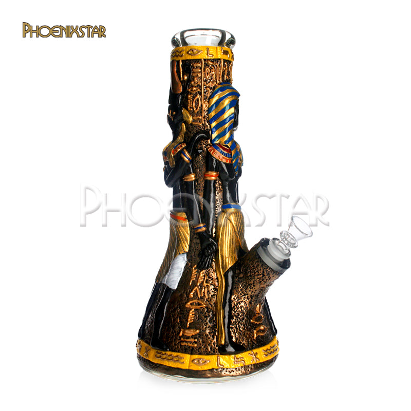 Monster Bong Egyptian Pharoh 13" Phoenix Star Bong Gold