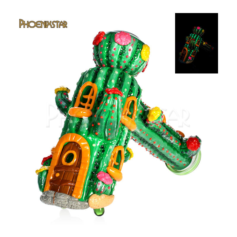 Cactus Bubbler Bong Pipe Glow In Dark