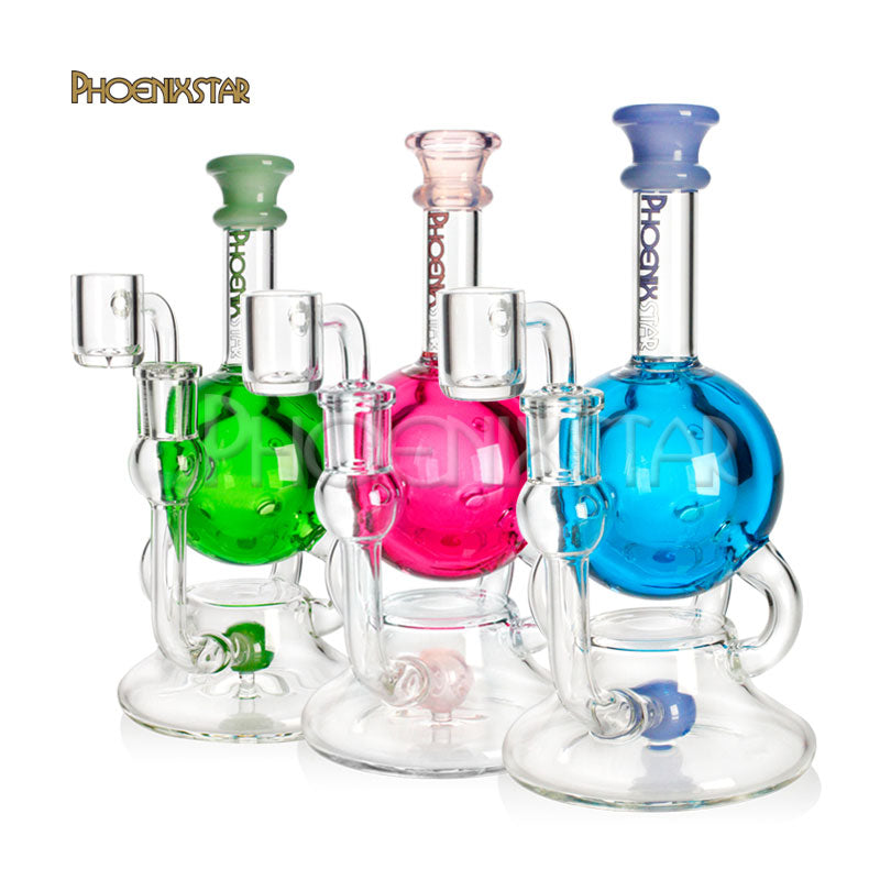 Freezable Bong  - Dab Rig Recycler 8" Phoenix Star