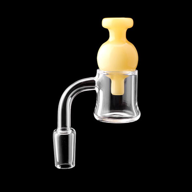 Quartz Banger Wide Bottom Quartz w/ Carb Cap 14mm 18mm
