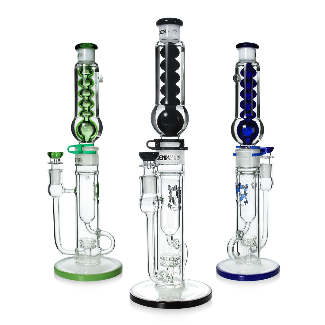 Freezable Bong 16" Glycerin Coil Phoenix Star Recycler Freeze Bong