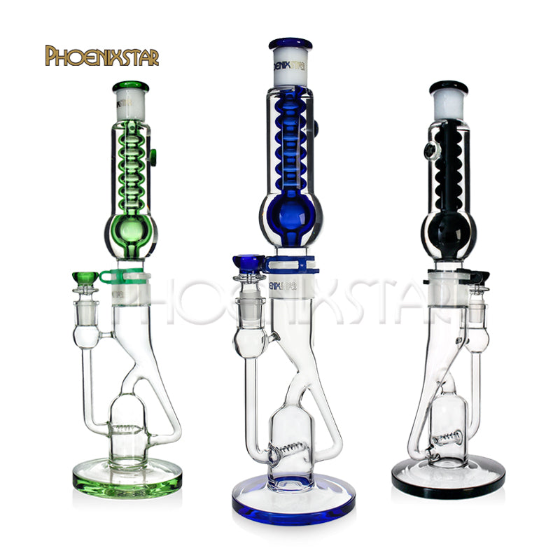 Freezable Bong Recycler Bong Glycerin 16.5" Phoenix Star