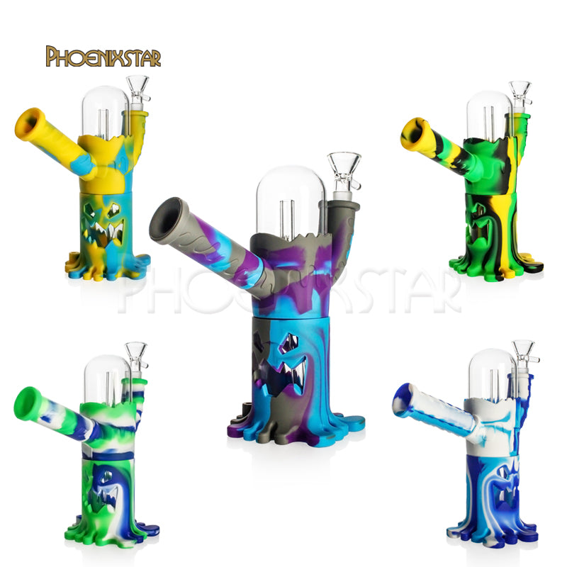 Silicone Bong Glass Monster Bong Dab Rig 8"