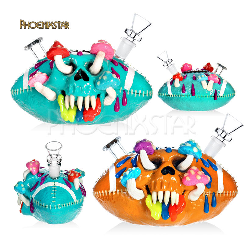 Monster Bong Mushroom Skull Dab Rig Football Bong - Phoenix Star Glow In Dark