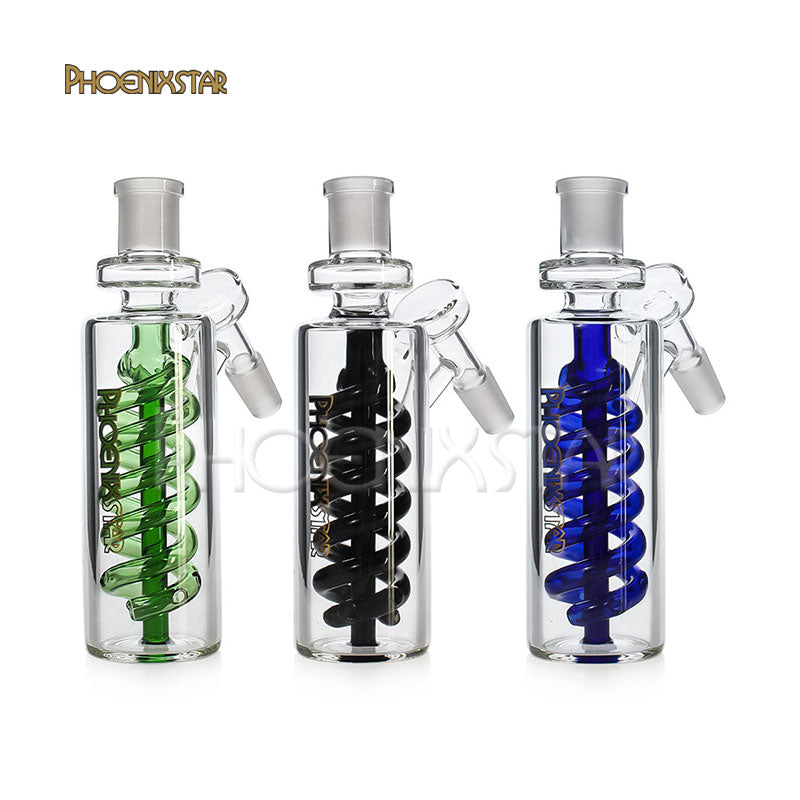 Ash Catcher 14mm 45 Degree Double Helix Perc Phoenix Star Ash Catcher