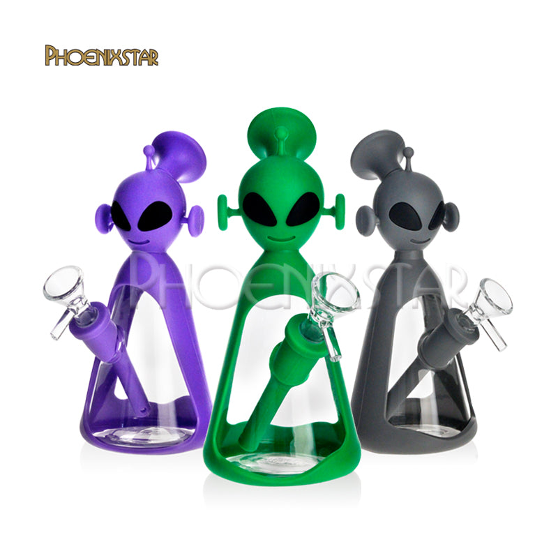 Silicone Bong Alien + Glass Bong