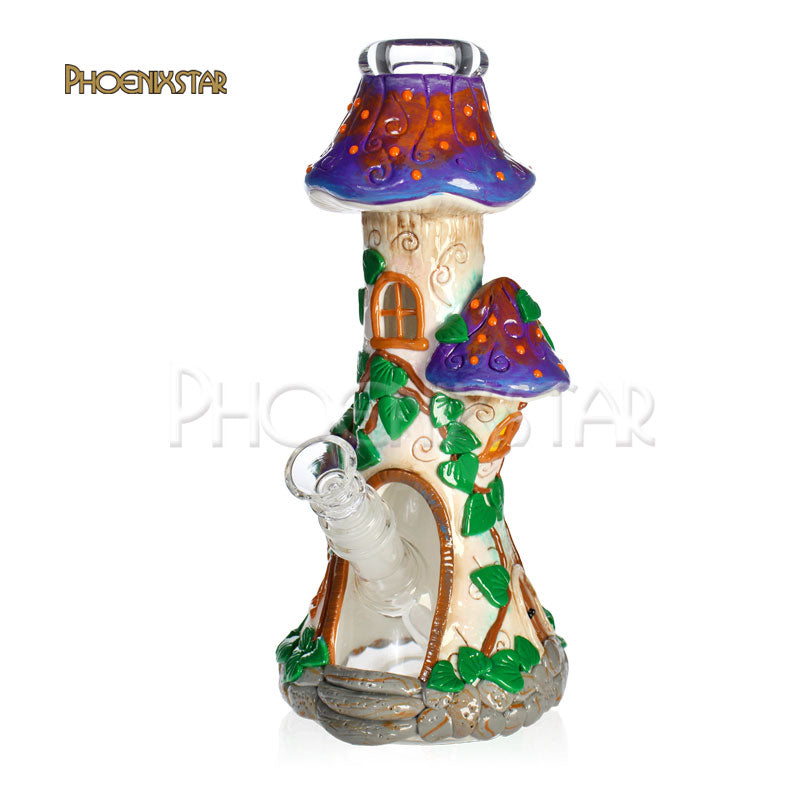 Mushroom Bong 10" Glow In Dark
