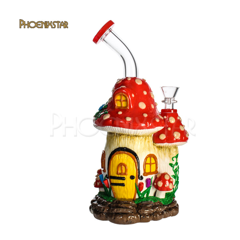 Mushroom Bong 10" Glow In Dark