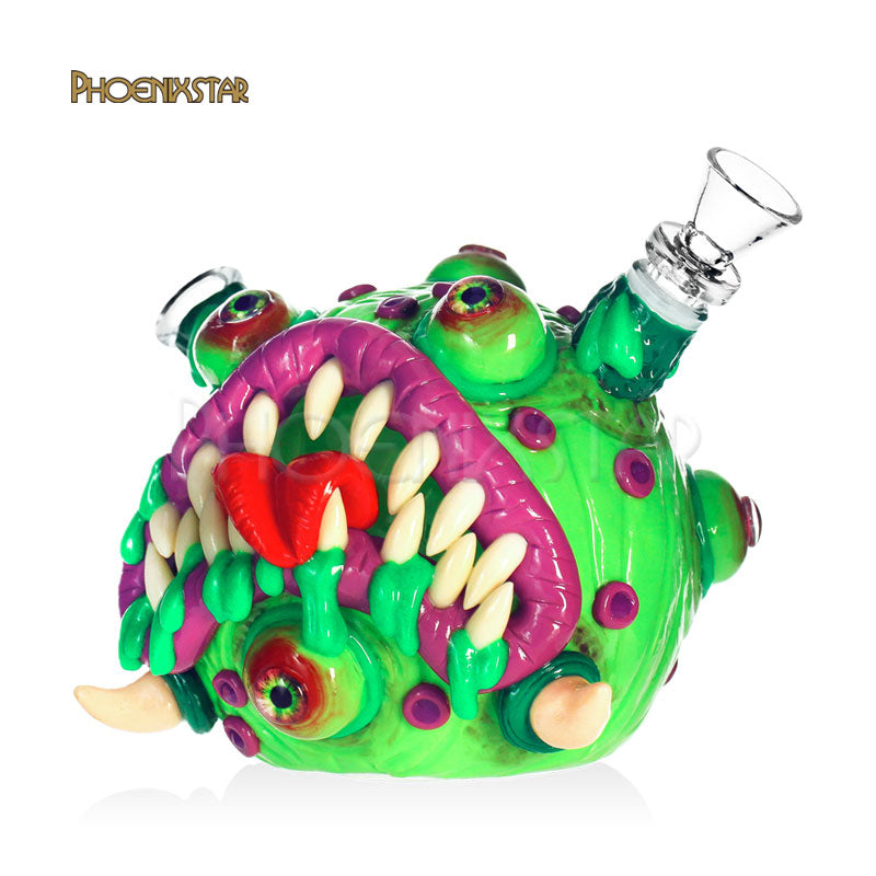 Monster Bong Mushroom Skull Dab Rig Bong - Phoenix Star Glow In Dark