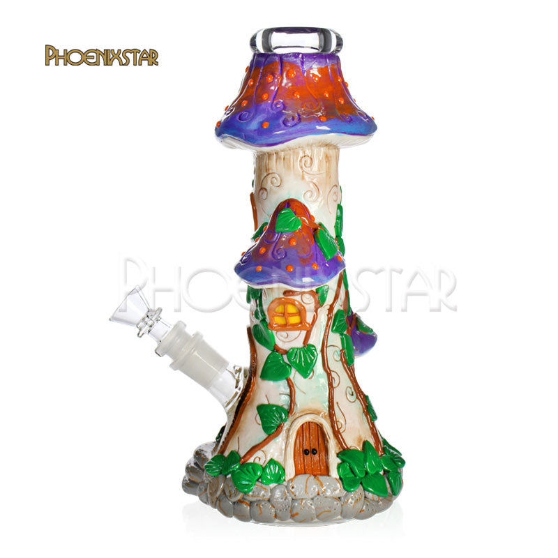 Mushroom Bong 10" Glow In Dark