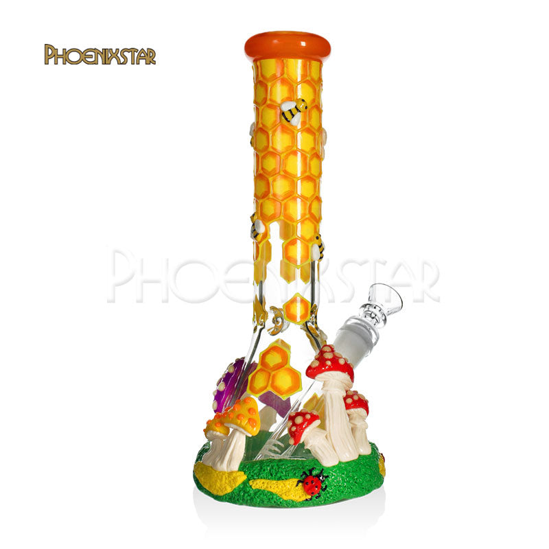 Bong Honeybee Bong 10" Mushroom Glow In Dark