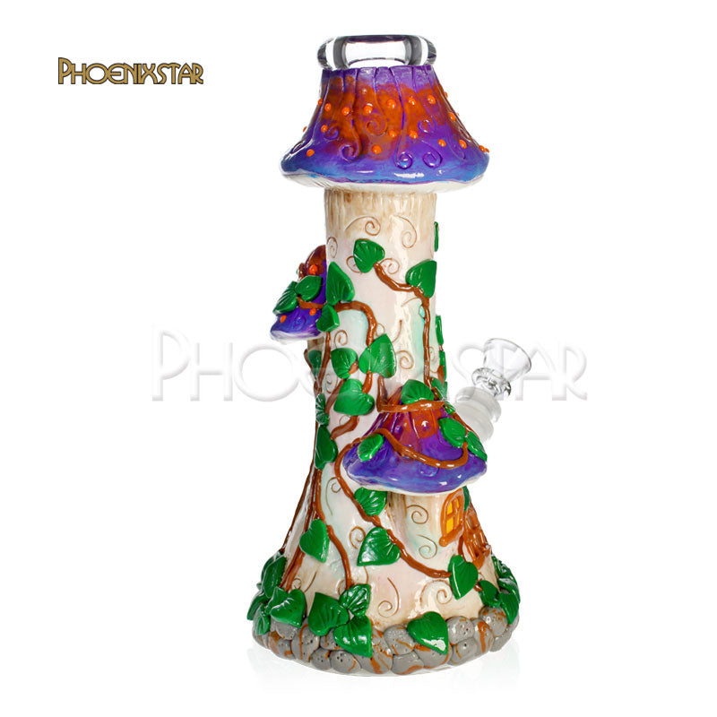 Mushroom Bong 10" Glow In Dark