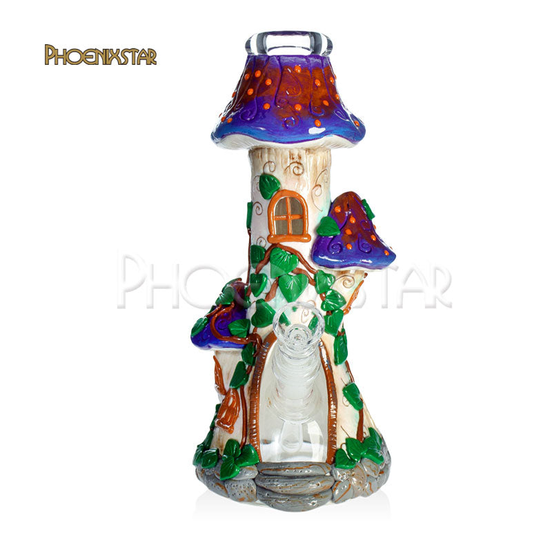 Mushroom Bong 10" Glow In Dark