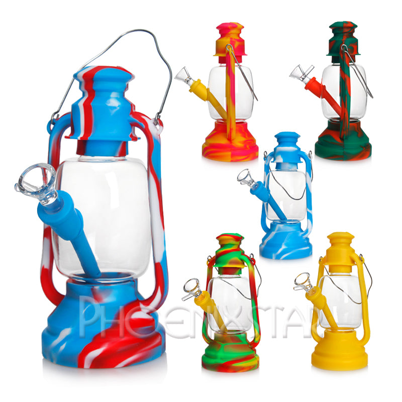 Silicone Bong + Glass Lantern Bong