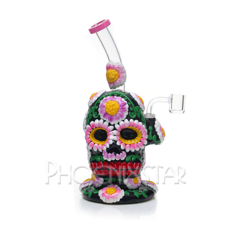 Monster Bong Flower Skull 10" Phoenix Star