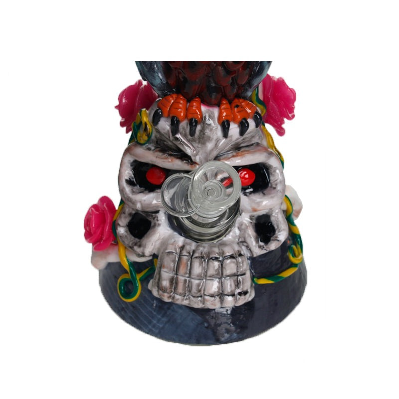 Bong Owl Glass Skull Water Pipe 7mm Thick 12.5"