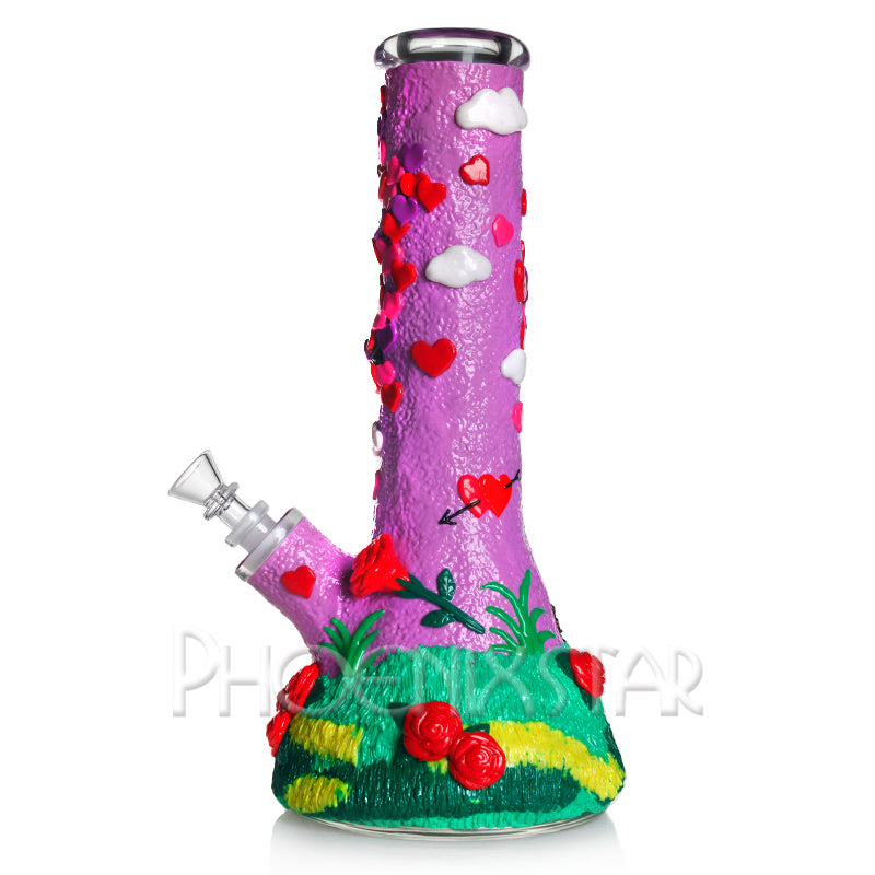 Bong - Hearts & Roses Girly Bong 3d Phoenix Star Bong