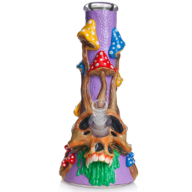 Mushroom Bong 3d Skull & Mushrooms 13" Phoenix Star Bong