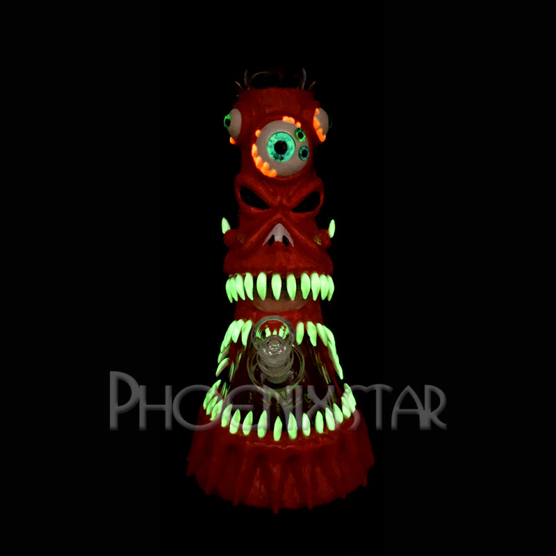 Monster Bong 12.5" 3d Bong Glow In Dark Phoenix Star Bong