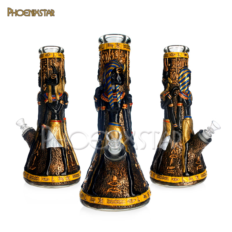 Monster Bong Egyptian Pharoh 13" Phoenix Star Bong Gold