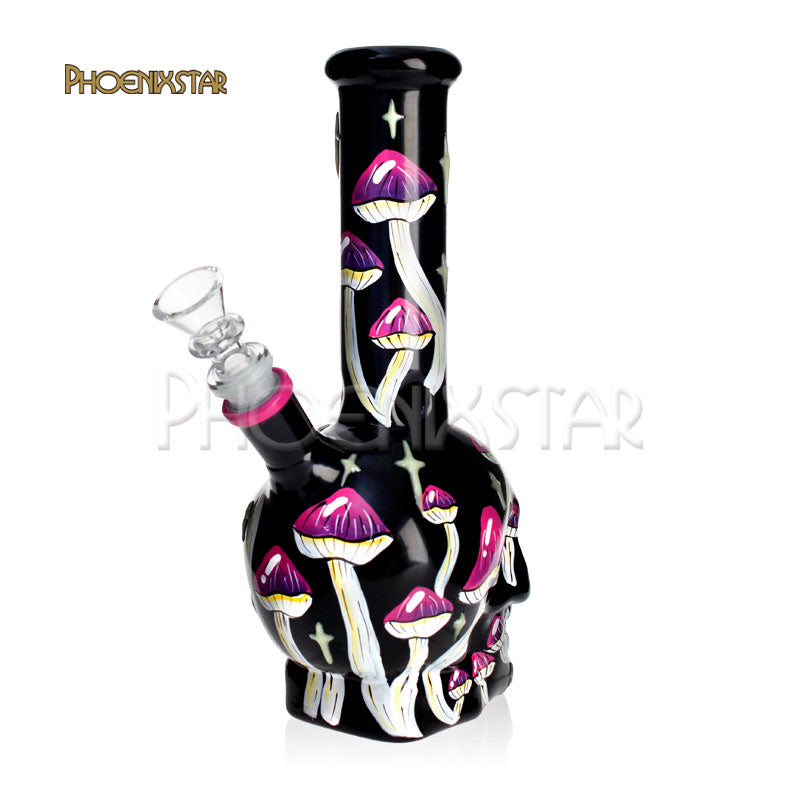 Mushroom Bong 10" Glow In Dark Phoenix Star Monster Bong