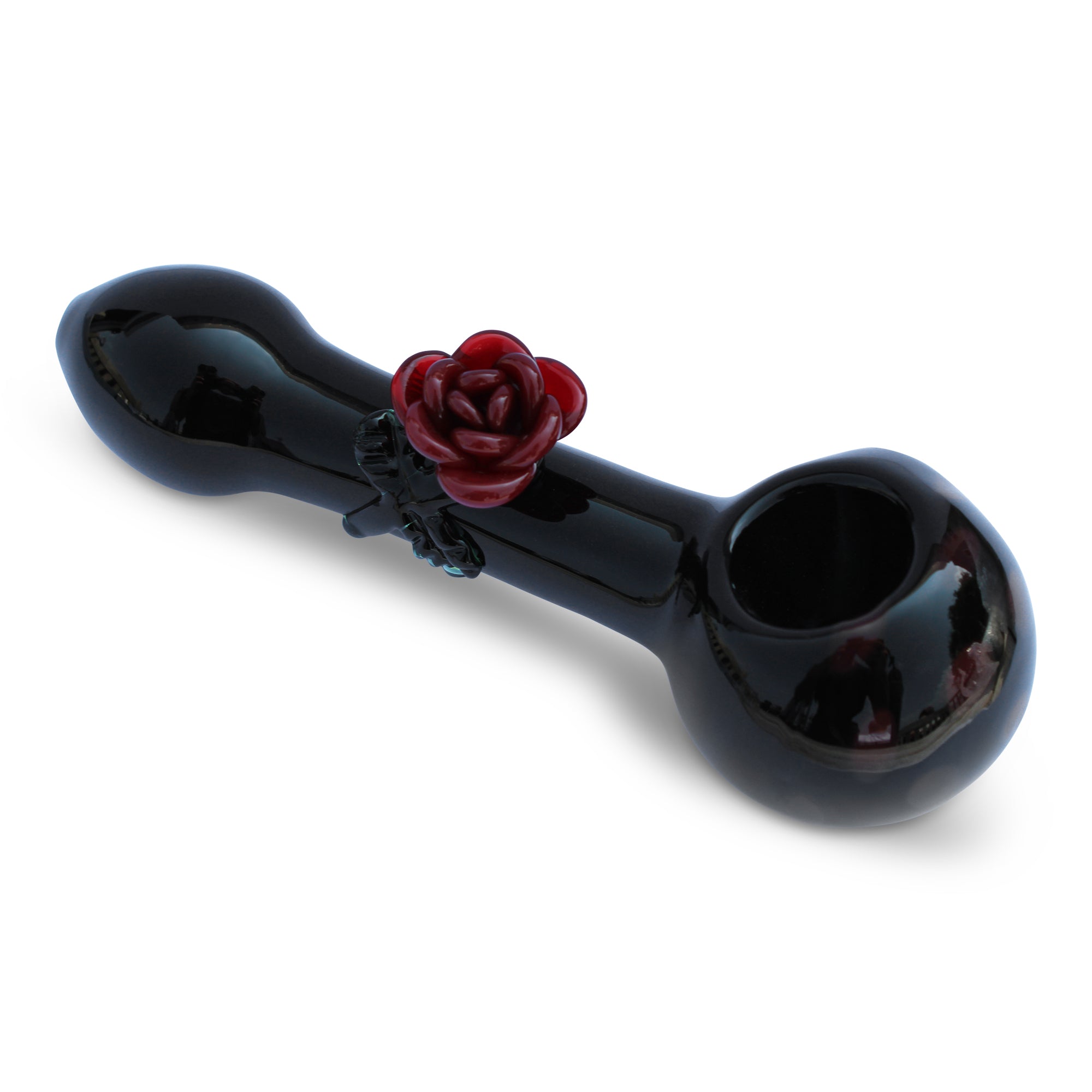 glass pipe hand pipe rose pipe goth pipe