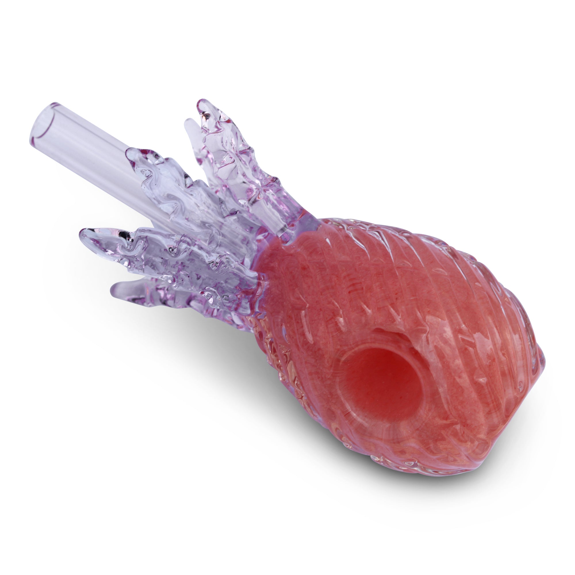 Glass Pipe Pineapple Hand PIpe Pink