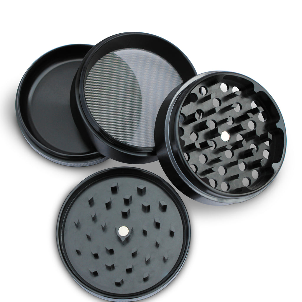 Weed Grinder Laser Etched Skull & Mushrooms