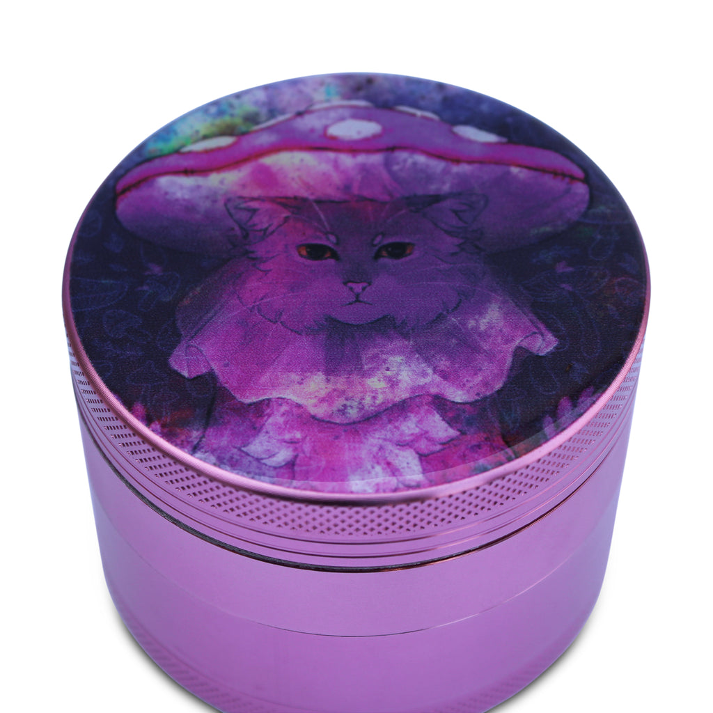 Weed Grinder Trippy Cat Mushroom Art Grinder