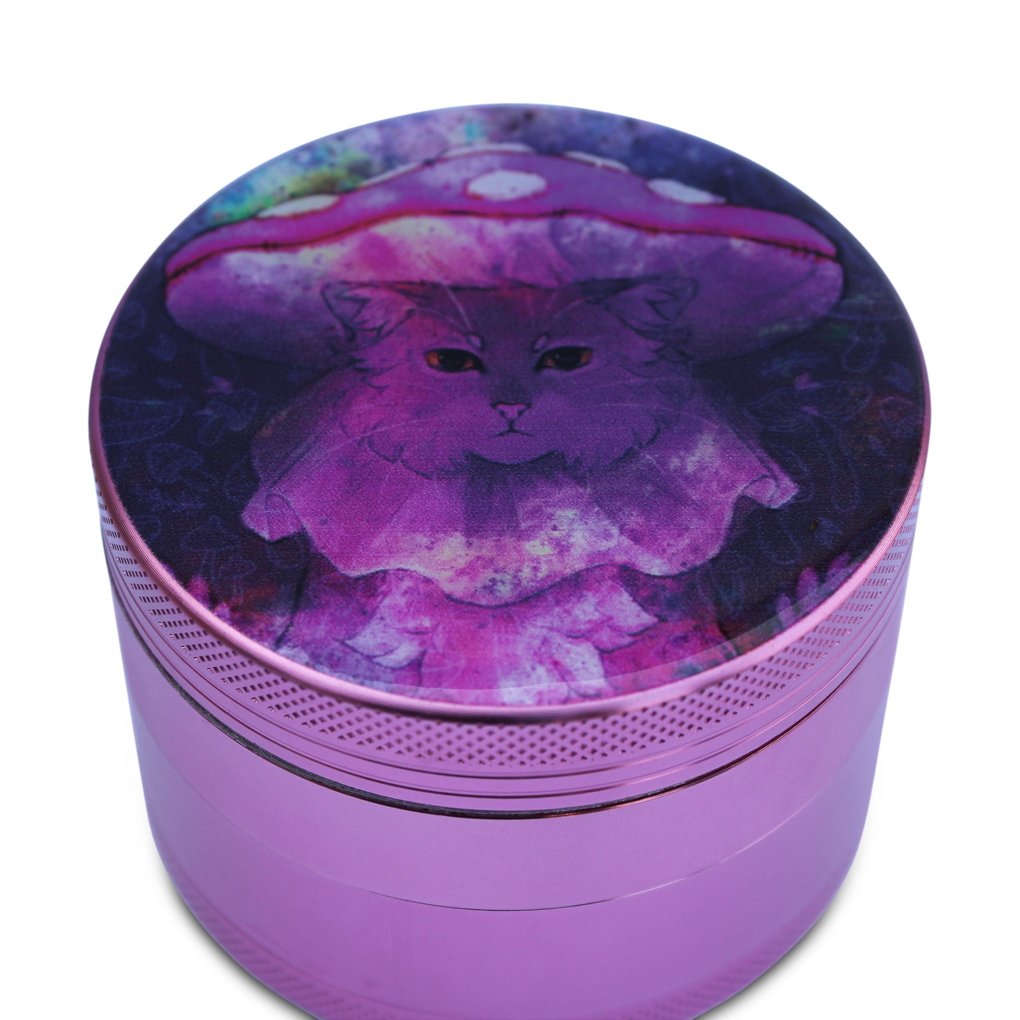 Weed Grinder Trippy Cat Mushroom Art Grinder