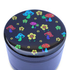 Weed Grinder Hippy Mushrooms & Flowers 2.5" x 1.75"