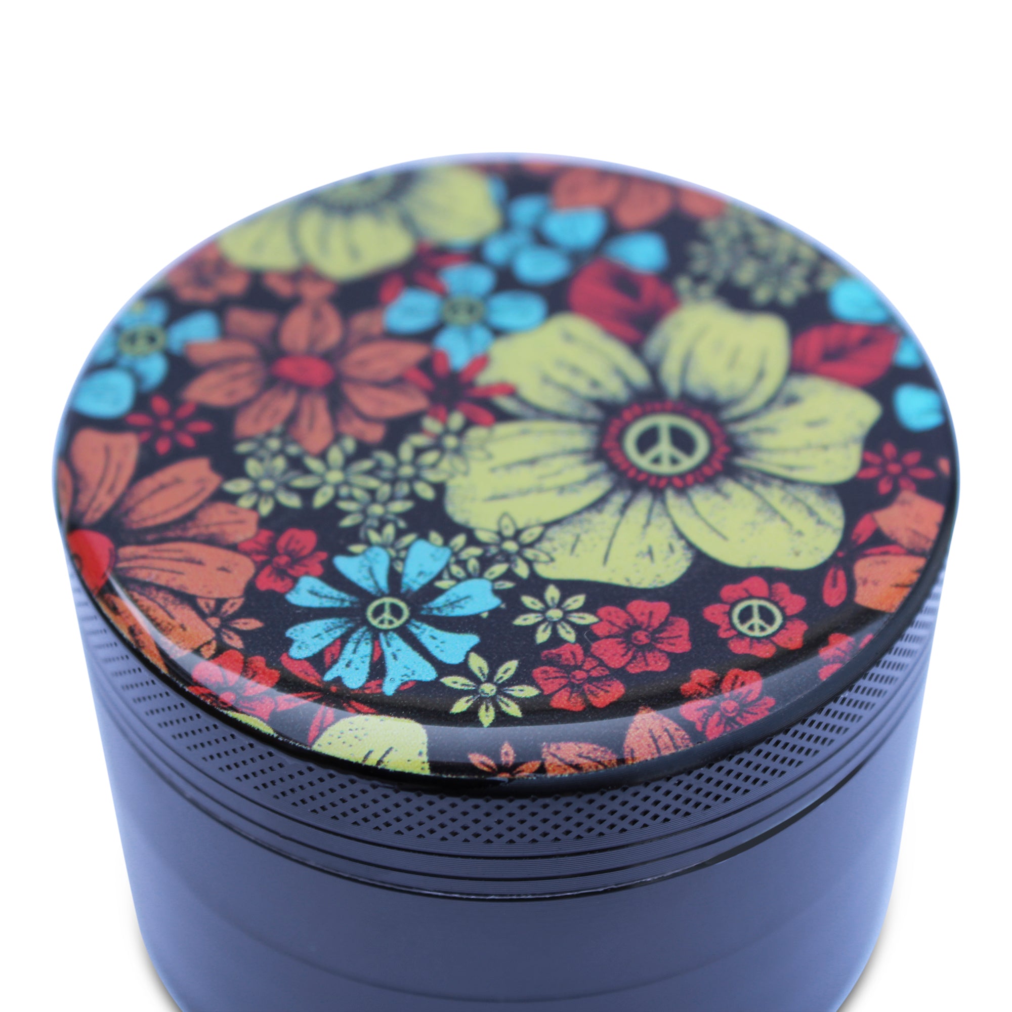 Weed Grinder - Flowers Hippy Peace Sign Artwork Grinder