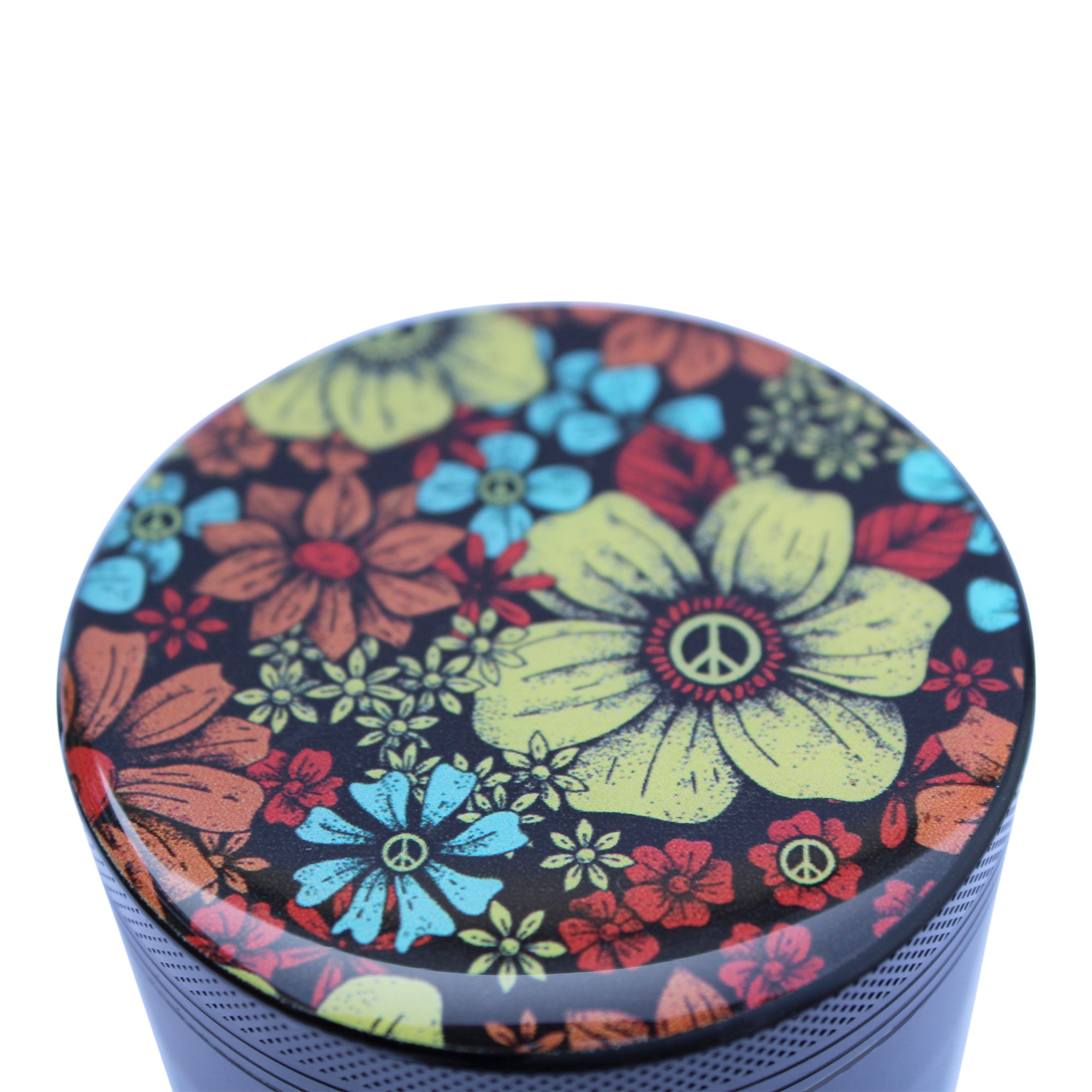 Weed Grinder - Flowers Hippy Peace Sign Artwork Grinder
