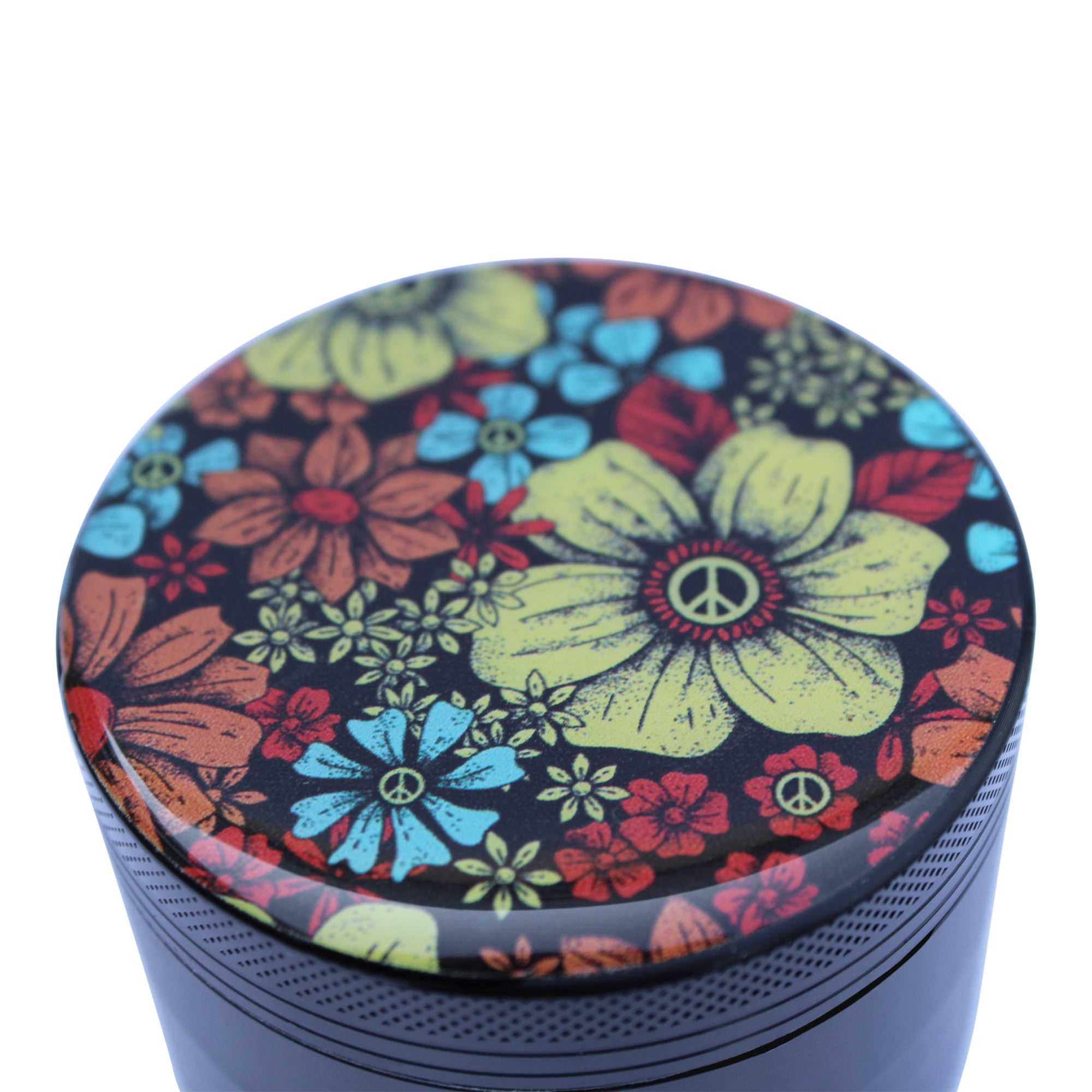 Weed Grinder - Flowers Hippy Peace Sign Artwork Grinder