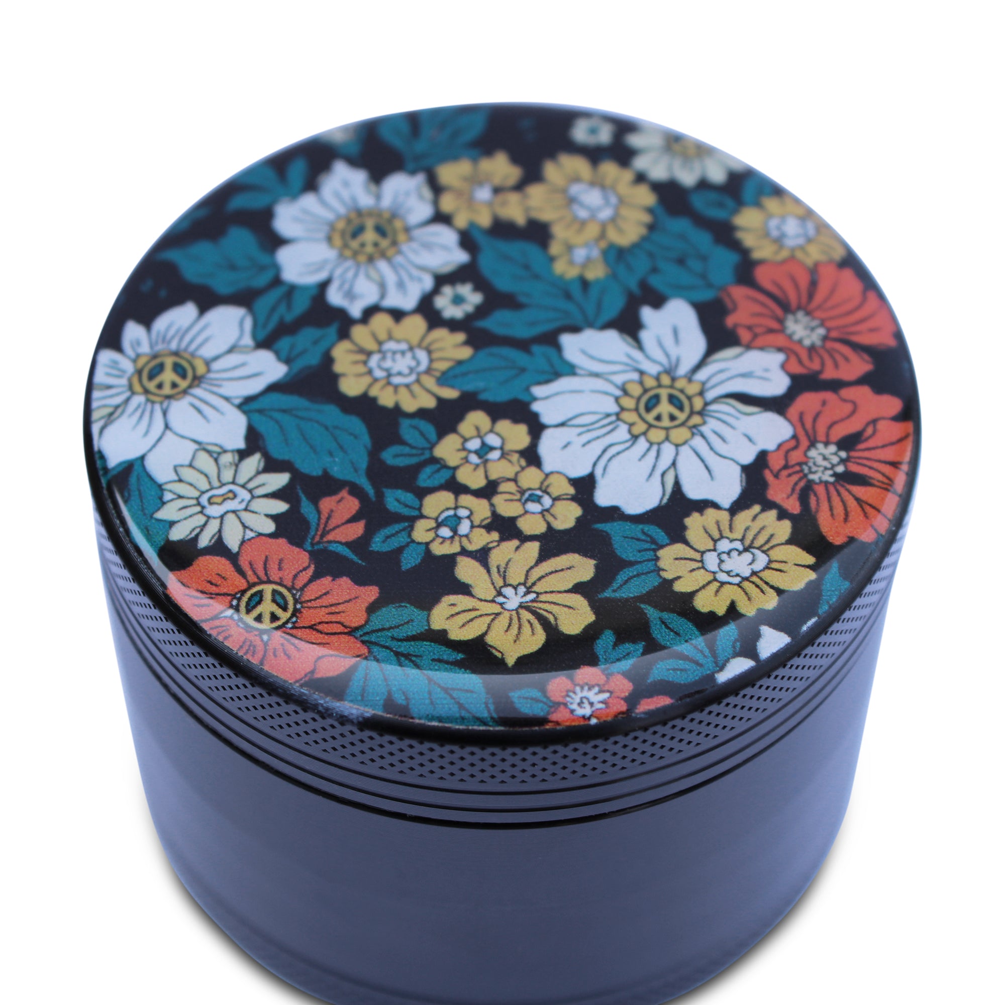 Weed Grinder - Hippy Flowers Peace Sign