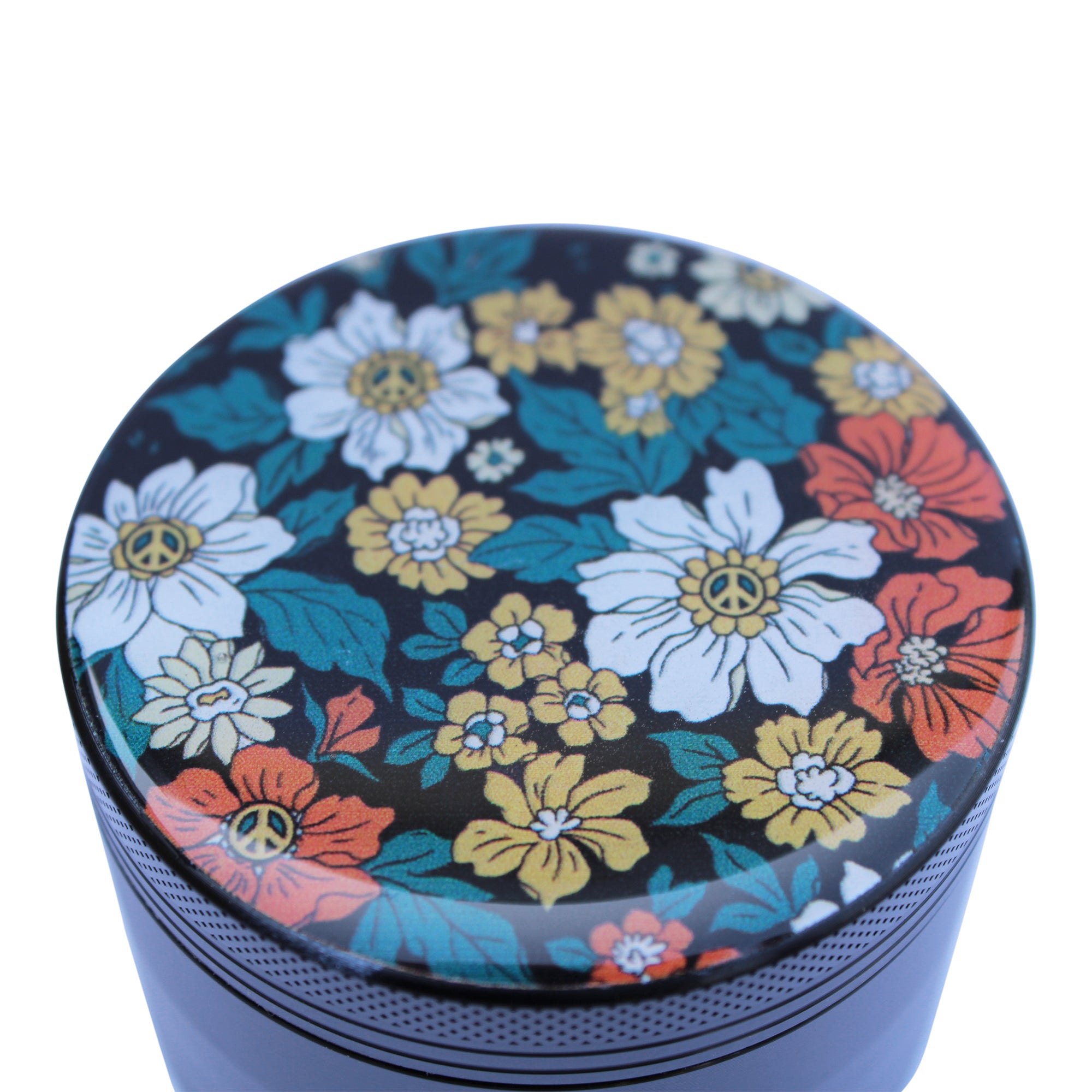Weed Grinder - Hippy Flowers Peace Sign
