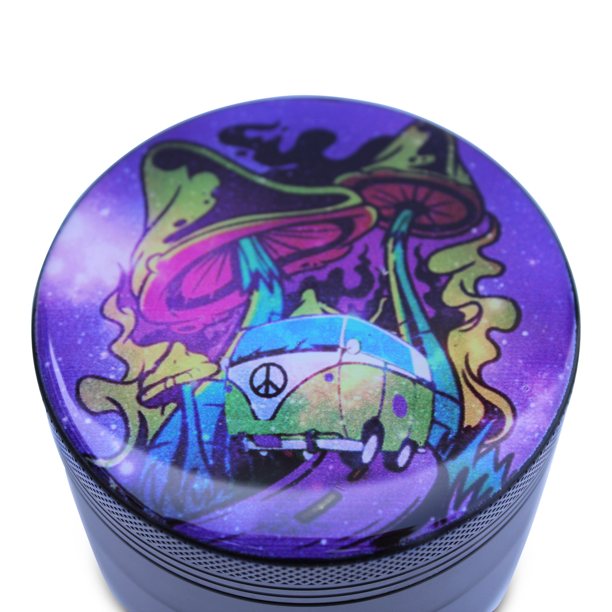 Weed Grinder Hippy Bus Mushroom Artwork