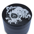 Weed Grinder Laser Etched Skull & Mushrooms