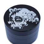 Weed Grinder Laser Etched Skull & Mushrooms