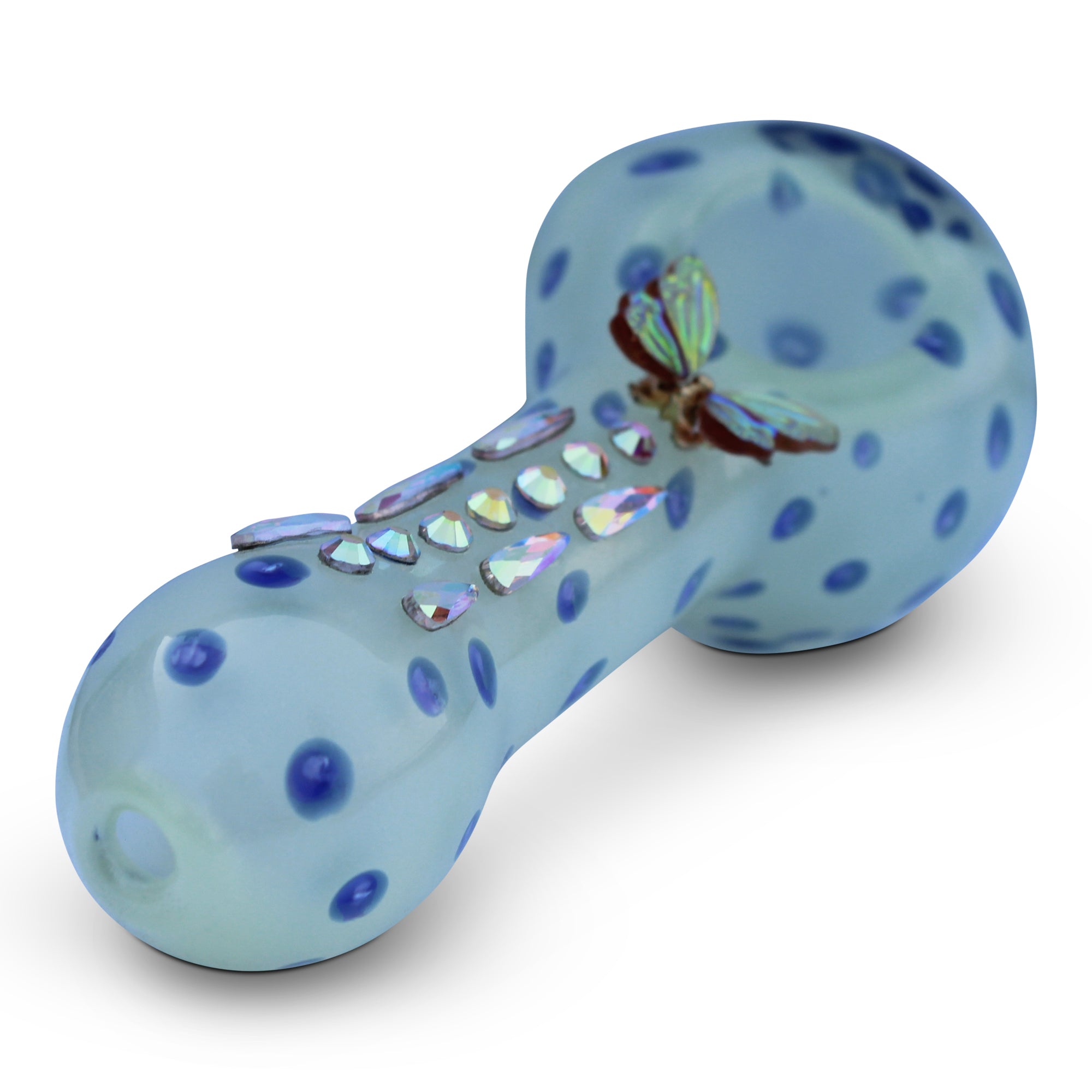 glass pipe hand pipe butterfly glow in dark pipe