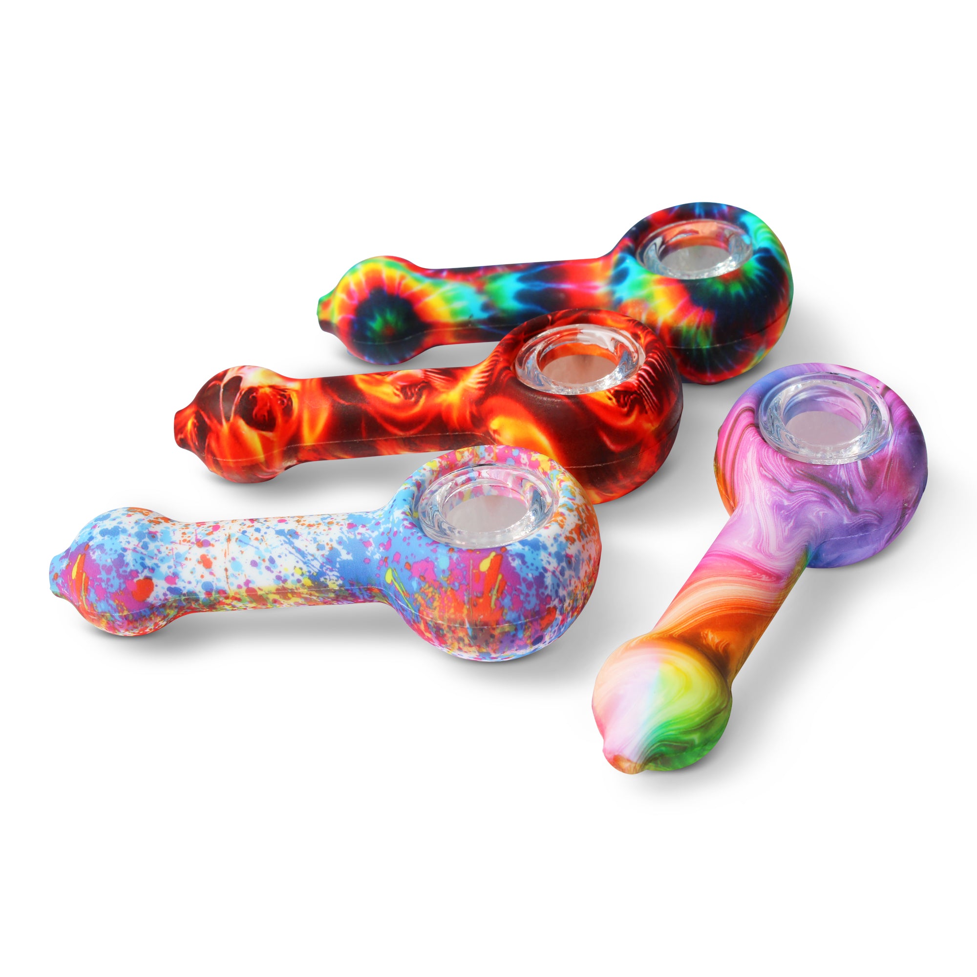 silicone pipe with glass inserts bowl pipe spoon pipe