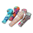 silicone pipe with glass bowl silicone bowl pipe glow in dark pipe